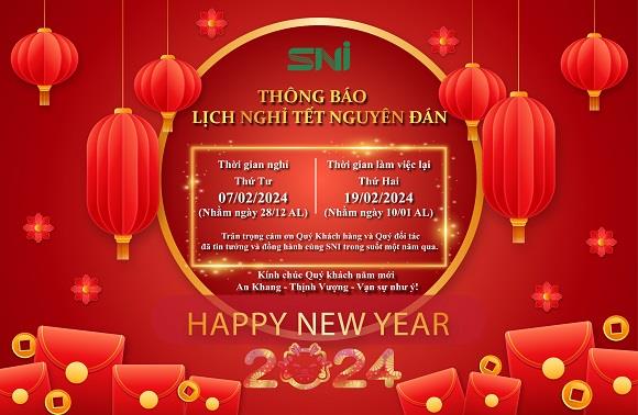 THÔNG BÁO LỊCH NGHỈ TẾT NGUYÊN ĐÁN 2024