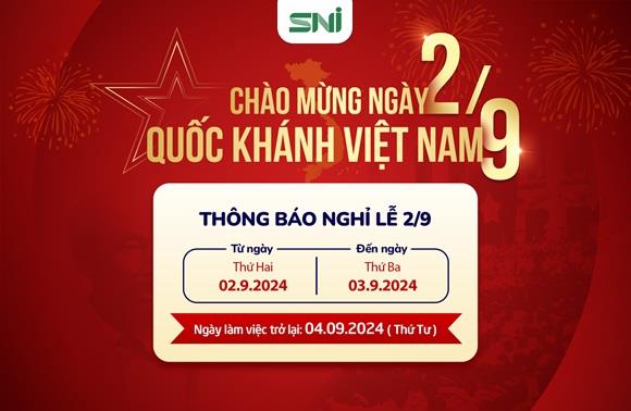 Thông Báo Nghỉ Lễ Quốc Khánh 02/09/2024