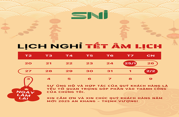 THÔNG BÁO LỊCH NGHỈ TẾT NGUYÊN ĐÁN 2025